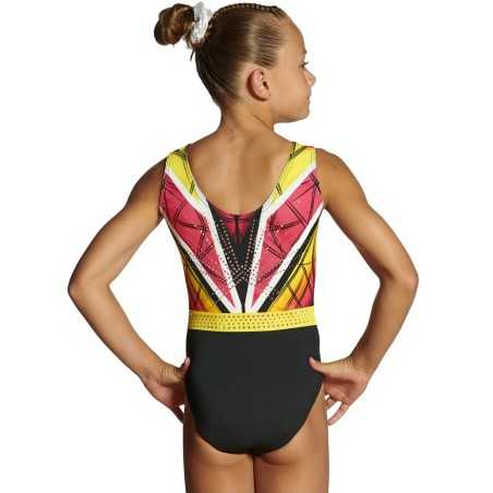 Justaucorps gymnastique GAF Androméda noir jaune rose – Nine.Nine