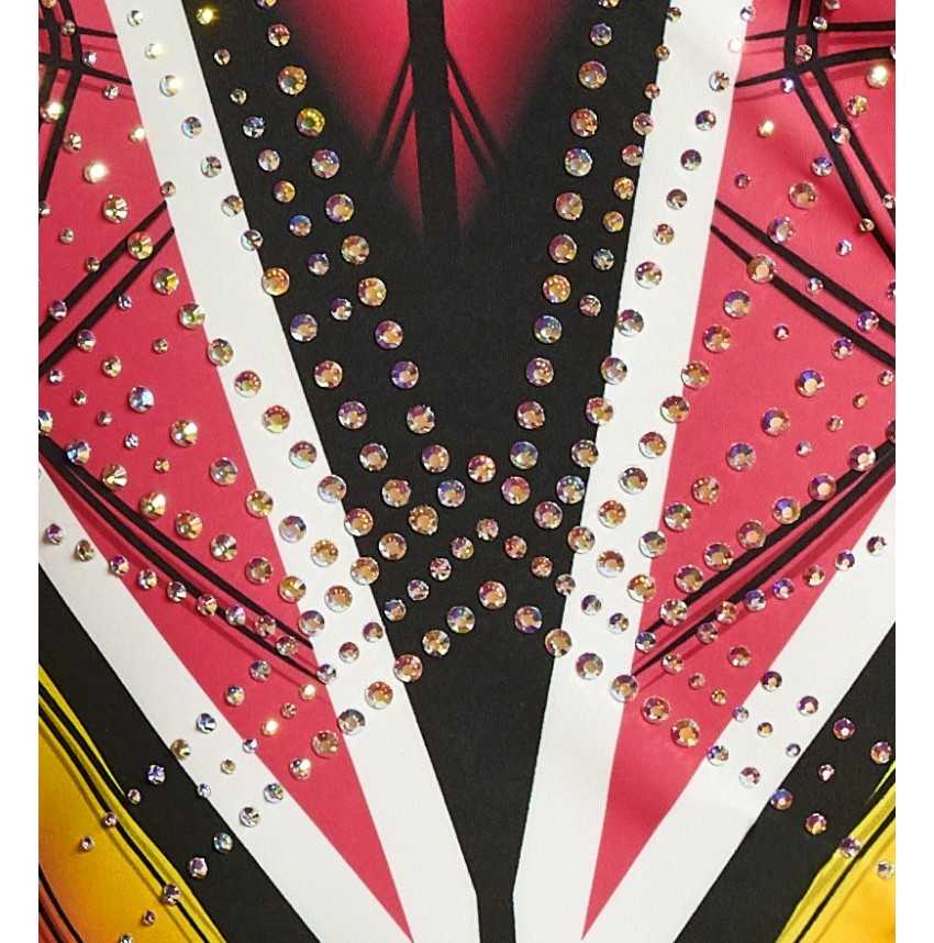 Justaucorps gymnastique GAF Androméda noir jaune rose – Nine.Nine