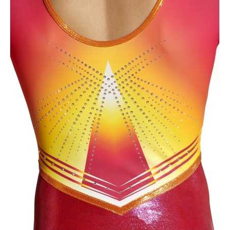 Justaucorps gymnastique Léonis jaune orange framboise – Manches Longues / Nine.Nine
