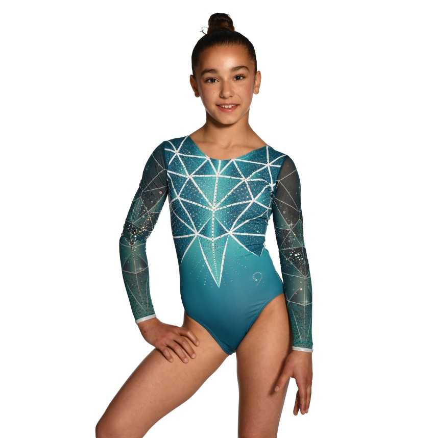 Justaucorps gymnastique GAF Gemini vert – Manches Longues / Nine.Nine