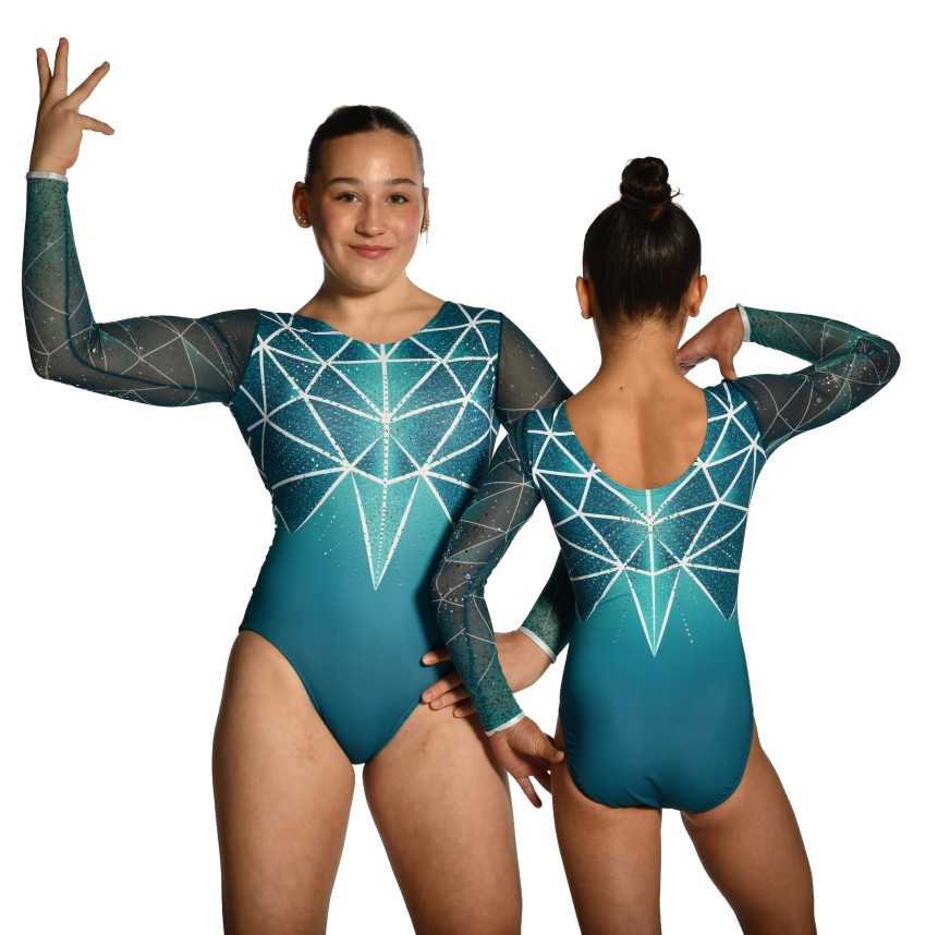 Justaucorps gymnastique GAF Gemini vert – Manches Longues / Nine.Nine