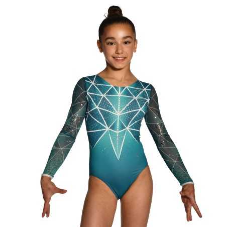 Justaucorps gymnastique GAF Gemini vert – Manches Longues / Nine.Nine