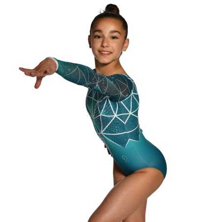 Justaucorps gymnastique GAF Gemini vert – Manches Longues / Nine.Nine