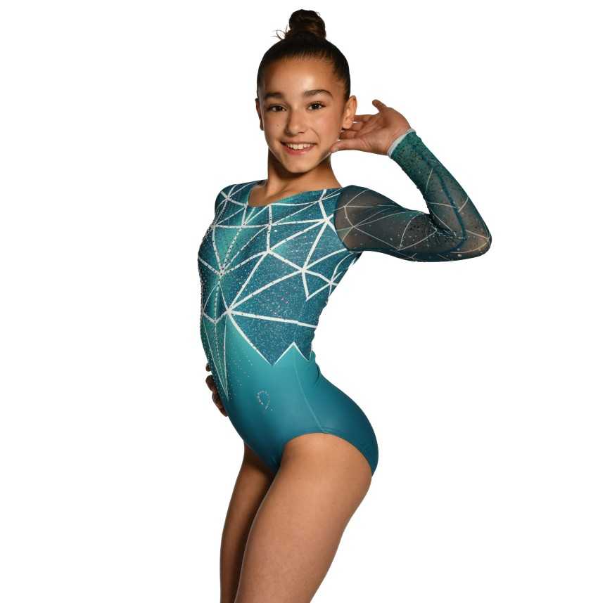 Justaucorps gymnastique GAF Gemini vert – Manches Longues / Nine.Nine