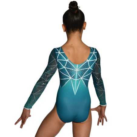 Justaucorps gymnastique GAF Gemini vert – Manches Longues / Nine.Nine