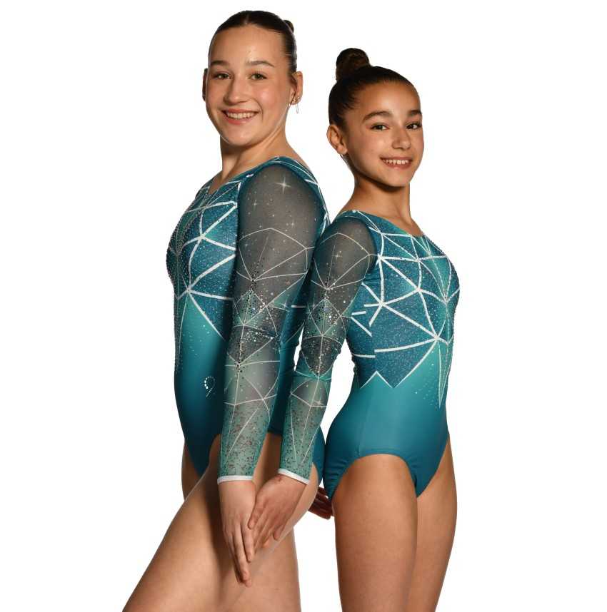 Justaucorps gymnastique GAF Gemini vert – Manches Longues / Nine.Nine