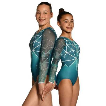 Justaucorps gymnastique GAF Gemini vert – Manches Longues / Nine.Nine