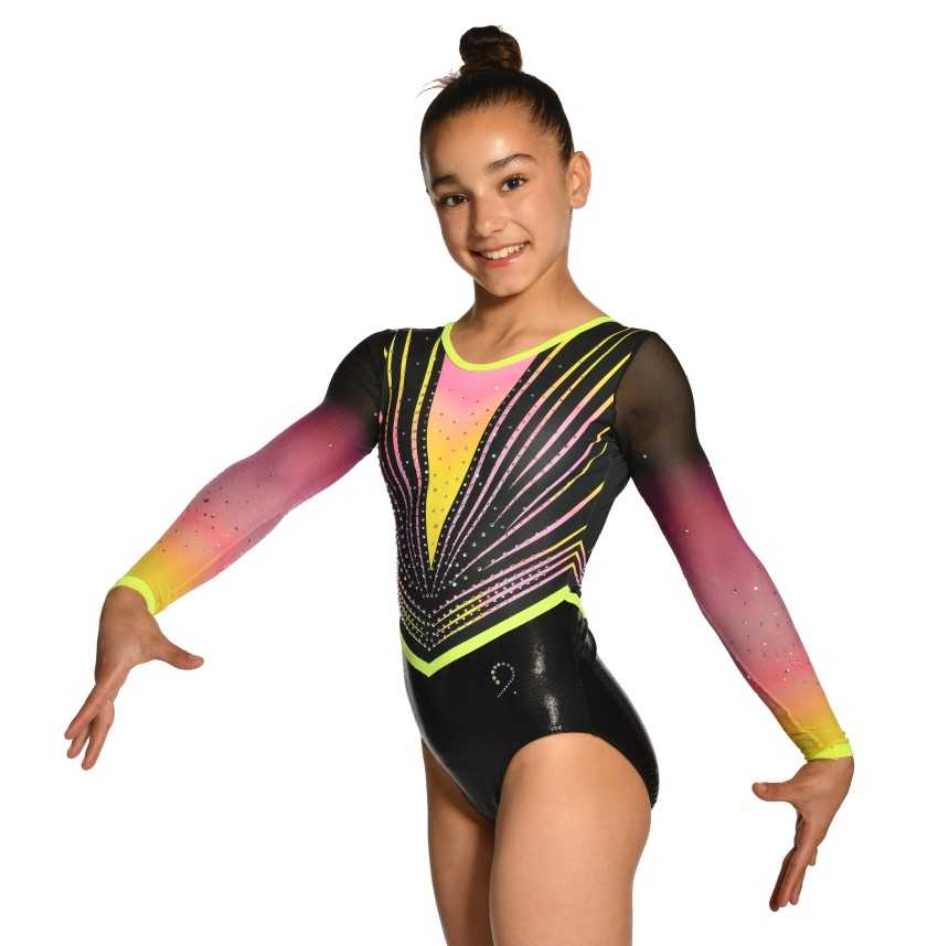 Justaucorps gymnastique Persée noir – Manches Longues / Nine.Nine