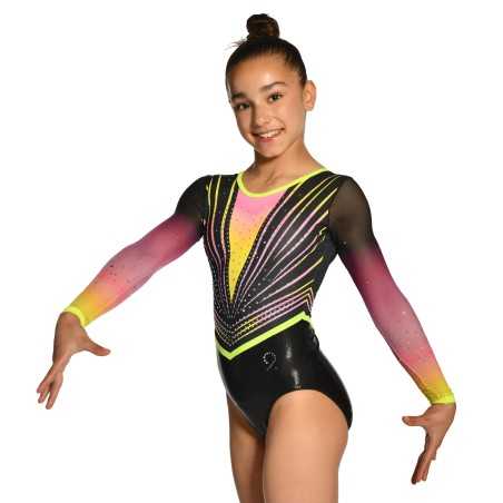Justaucorps gymnastique Persée noir – Manches Longues / Nine.Nine