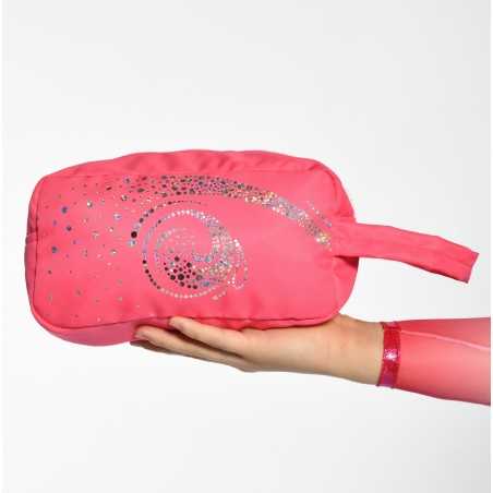Détail du sac à maniques rose
